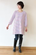 nime et nimes(ニーム・エ・ニーム）後ろリボンボーダーカットソーワンピ