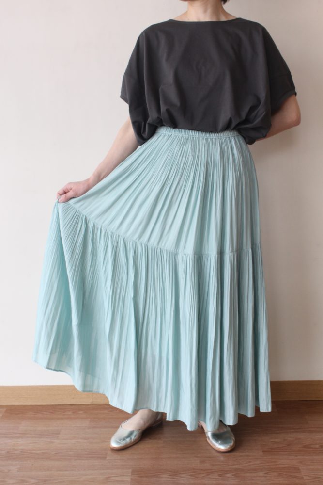 ディニテコリエ（Dignite Collier）ギャザーティアードスカート／ライトグリーン - 14,300円 | 通販 | CREEKS