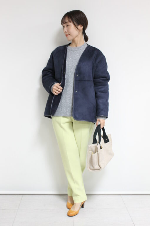 パシオーネ（PASSIONE）ボア＆エコスェードリバーシブルＶネックカラーコート～🎶 画像