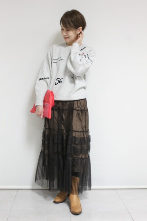 ディニテコリエ(Dignite Collier）チュール×サテンレイヤードSK～★ 画像