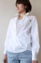 Yangany（ヤンガニー）ネコ刺繍シャツ・ホワイト