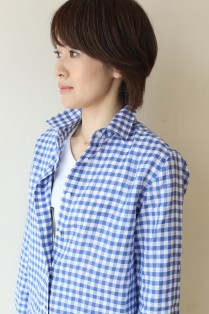 MACPHEE（マカフィー）リネンギンガムチェックコンパクトシャツ