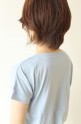 Espeyrac（エスペラック）ロゴ刺繍Vネックショート丈Tシャツ/サックス