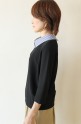 denicher（デニシェ）リンクスガーター編み襟付きプルオーバー／ブラック