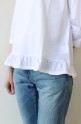  Espeyrac（エスペラック）裾フリル５分袖カットソー／ホワイト
