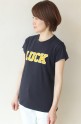 Le Melange（ル・メランジュ）LUCK刺繍Tシャツ／ネイビー