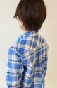 MACPHEE(マカフィー）チェックワイヤーシャツ／ブルー