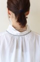 Le Melange(ル・メランジュ）太糸刺繍エスニック風シャツ／ホワイト