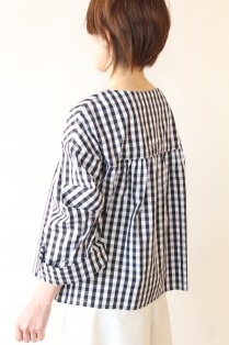 新品　sono ソーノ　ブラウス ギンガムチェック 20900円 SONO（ソーノ）ボリュームスリーブギンガムチェックシャツ
