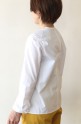 MACPHEE（マカフィー）ノーカラーサイドスリットシャツ／ホワイト