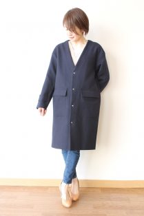 トゥモローランドマカフィー 定価3.9万 圧縮ウール フーデッドロング