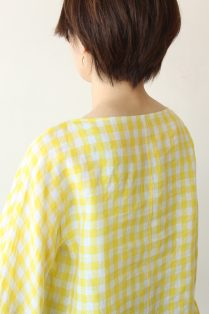 美品 マカフィー ブロックチェック フレンチリネンワイドスリーブプルオーバー 美品 マカフィー ブロックチェック フレンチリネンワイド