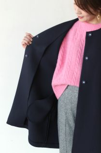 ソーノ(SONO）バックフリルマシュマロコート／ネイビー - 26,400円