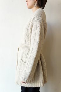 マカフィー MACPHEE シェットランドウールローブカーディガン 12-02-84-02626 ベージュ サイズ：S MACPHEE マカフィー シェットランドウールローブニットカーディガン