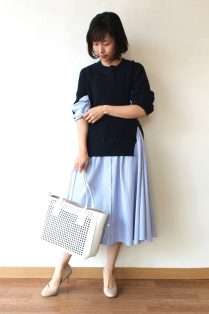 アヤン Ayane ドッキングニットシャツワンピース ネイビー系 16 280円 通販 Creeks