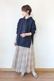 ロージー（ROSIEE)ブロックチェックチュールスカート／ベージュ