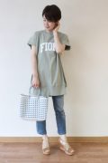 アンナケリー(Anna Kerry)チュニックロゴＴシャツ／サージグリーン