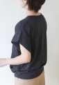 マリードール（MARIED'OR）コットン脇タックフレンチ袖プルオーバー／チャコールグレー