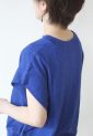マリードール（MARIED'OR）コットン脇タックフレンチ袖プルオーバー／ブルー杢