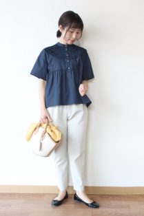SONO ソーノ ブラウス 紺 セーターシャツ/ブラウス(長袖/七分)