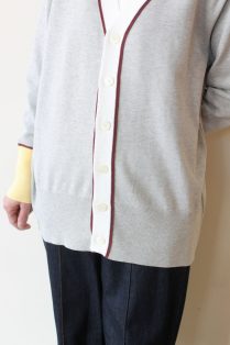 マカフィー(MACPHEE）ドライコットンVネックカーディガン／グレー系