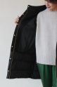 エスペラック（Espeyrac）裾ダウン切り替えウールコクーンラインコート／ブラック
