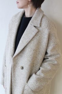 NOMBRE IMPAIR ウールヘリンボーンダブルミドル丈コート NOMBRE IMPAIR（ノンブルアンペール）の「ウールヘリンボーン