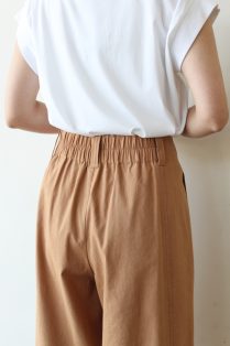 マカフィー(MACPHEE)レーヨンリネンコットンフレアクロップドパンツ