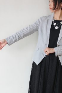 ノンブルアンペール　ジャケット　グレー　リネン ノンブルアンペール（NOMBRE IMPAIR）フレンチリネン テーラード