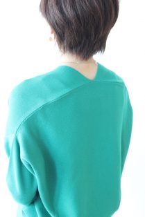 マリードール（MARIED'OR）求心編みVネックプルオーバー／ダークマスタード MARIED'OR マリードール（MARIED'OR）求心編みVネックプル