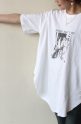 ル・メランジュ(Le Melange)フォトプリントラウンドヘムTシャツ／ホワイト