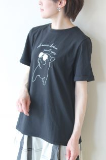 【未使用級】ROSIEE フレンチブルドッグ刺繍Tシャツ ロージー コットン 黒 未使用級】ROSIEE フレンチブルドッグ刺繍Tシャツ ロージー