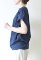 マリードール（MARIED'OR）コットン脇タックフレンチ袖プルオーバー／ネイビー