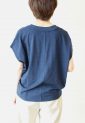 マリードール（MARIED'OR）コットン脇タックフレンチ袖プルオーバー／ネイビー