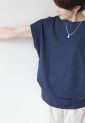 マリードール（MARIED'OR）コットン脇タックフレンチ袖プルオーバー／ネイビー
