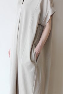 ディニテコリエ(Dignite Collier)スキッパー衿ワンピース／ベージュ