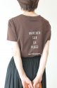 アンナケリー（Anna Kerry）クルーネックバックロゴＴシャツ／ブラウン