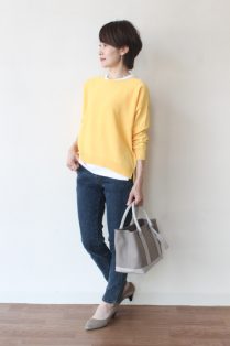 Dignite collier ディニテコリエ サーブルストレッチ鹿の子切替