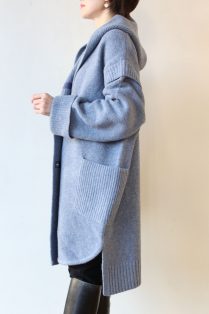 アヤン（ayane）スフレ糸フーデッドコート／ブルー - 27,280円 | 通販