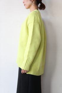 マカフィー＊ラムカシミヤ クルーネックプルオーバーニット＊イエロー セール】 ラムカシミヤ クルーネックプルオーバー （ニット