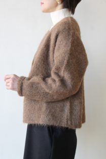 ■美品NOMBRE IMPAIRアルパカシャギーショートカーディガンオレンジ NOMBRE IMPAIR｜アルパカ シャギー カーディガン 01-1-07-202-5-2-mn