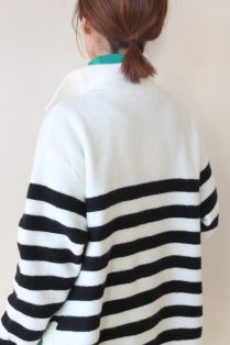 トラッゾドンナ(TORRAZZO DONNA) ジップボーダーニットトップス