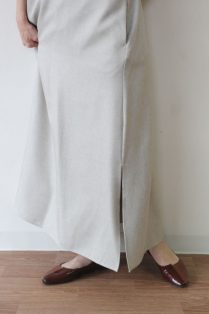 シニヨン（CHIGNON）リネンライクフリンジキャミワンピース／ベージュ 