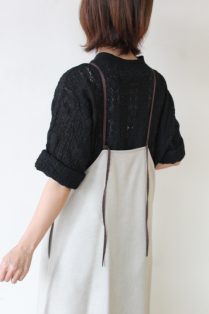 シニヨン（CHIGNON）リネンライクフリンジキャミワンピース／ベージュ 