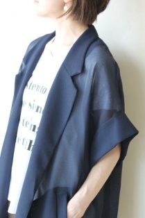 ディニテコリエ(Dignite Collier）メッシュ半袖ジャケット／ネイビー