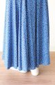 ディニテコリエ(Dignite Collier）コットンプリントロングスカート／ブルー×幾何柄