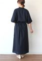 フィルデフェール（FIL DE FER）強撚ダブルクロスドルマンワンピース／コン