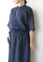 フィルデフェール（FIL DE FER）強撚ダブルクロスドルマンワンピース／コン