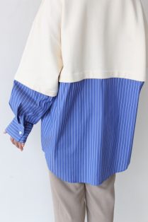 最先端 パシオーネ（PASSIONE）カレッジロゴ重ね着風トレーナー トップス