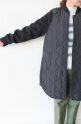 パシオーネ（PASSIONE）キルティング×ボンディング袖切替コート／ブラック